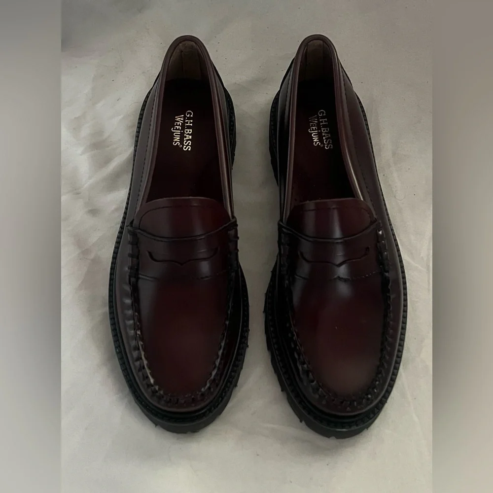 G.H. Bass WEEJUNS WOMENS WINE LEATHER Slip-On Loafers SHOES 7.5 $185 - Picture 12 of 15